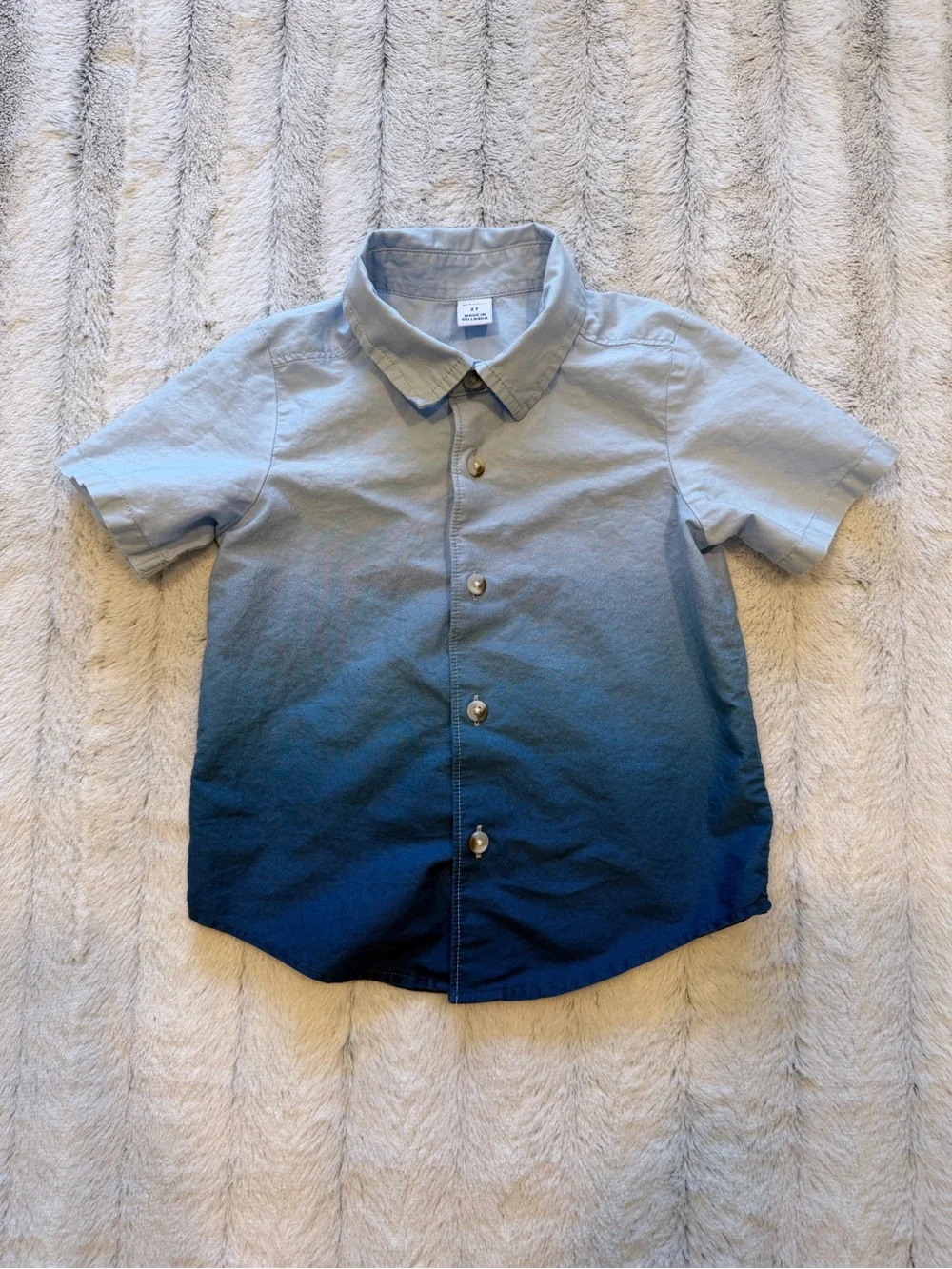 Old Navy Boys Blue Gradient Short-Sleeve Button-Down Shirt